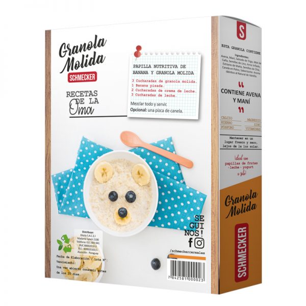 Granola molida caja dorso