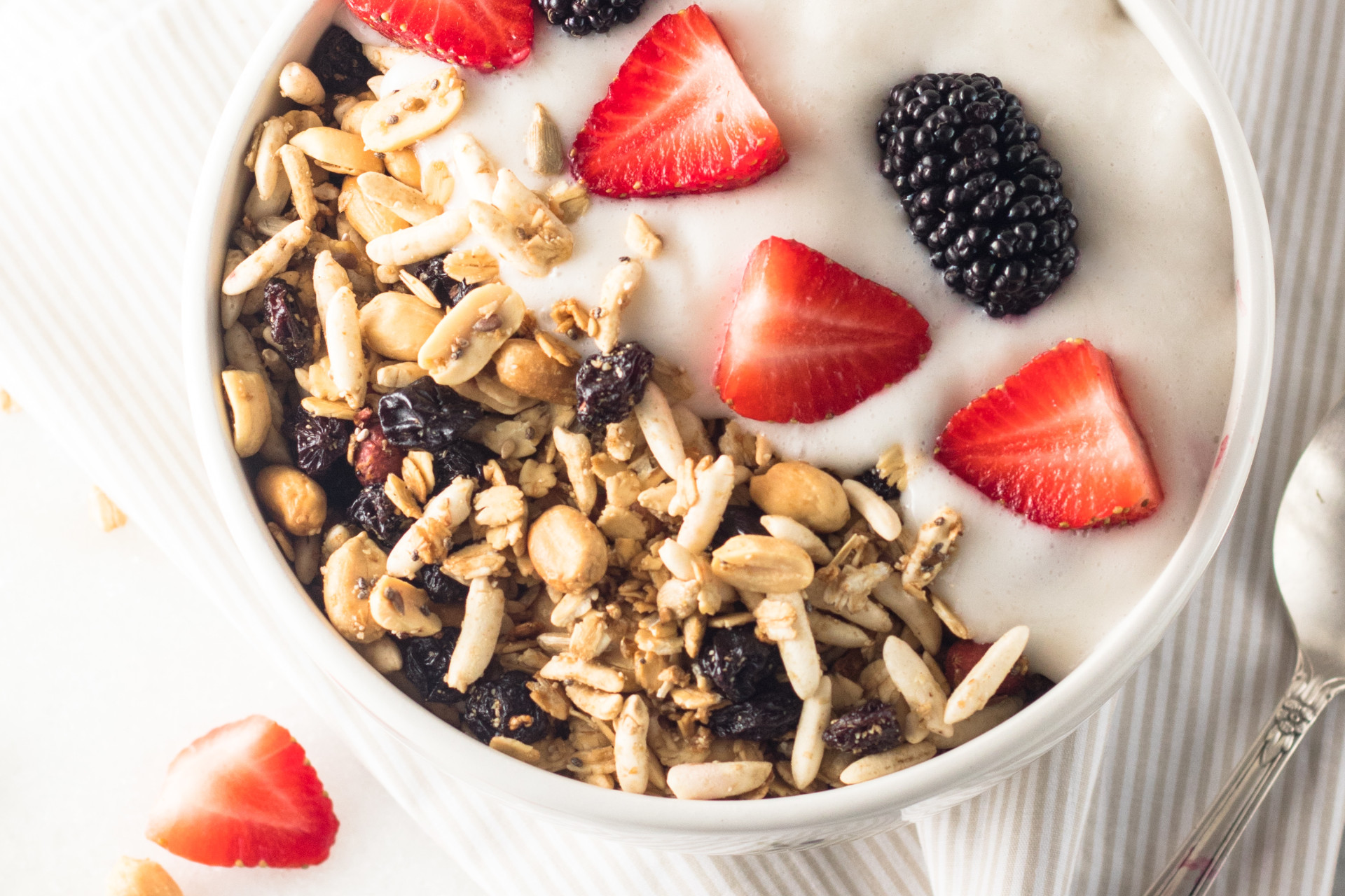 Granola con fresas